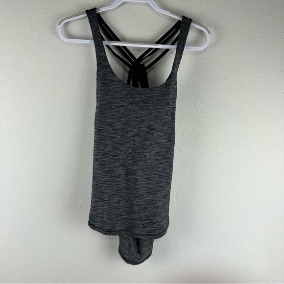 Lululemon Gray Black Free To Be Serene 2 in 1 C/D Cup Bra Tank Top Size 8 - Picture 1 of 5